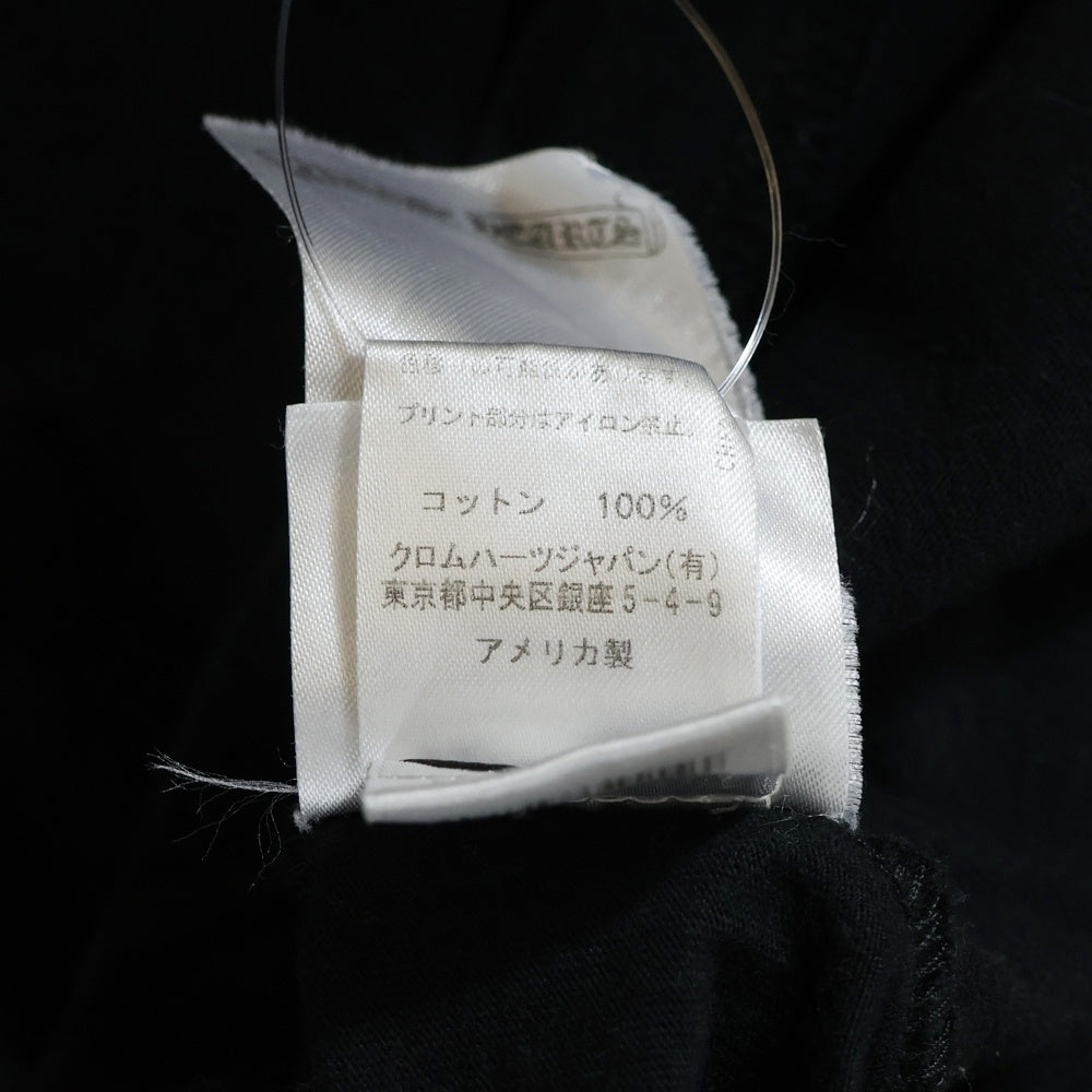 CHROME HEARTS(クロムハーツ) CH LS NECK LOGO ネックロゴプリント 袖ロゴ 長袖Tシャツ ロングスリーブカットソー ブラック
