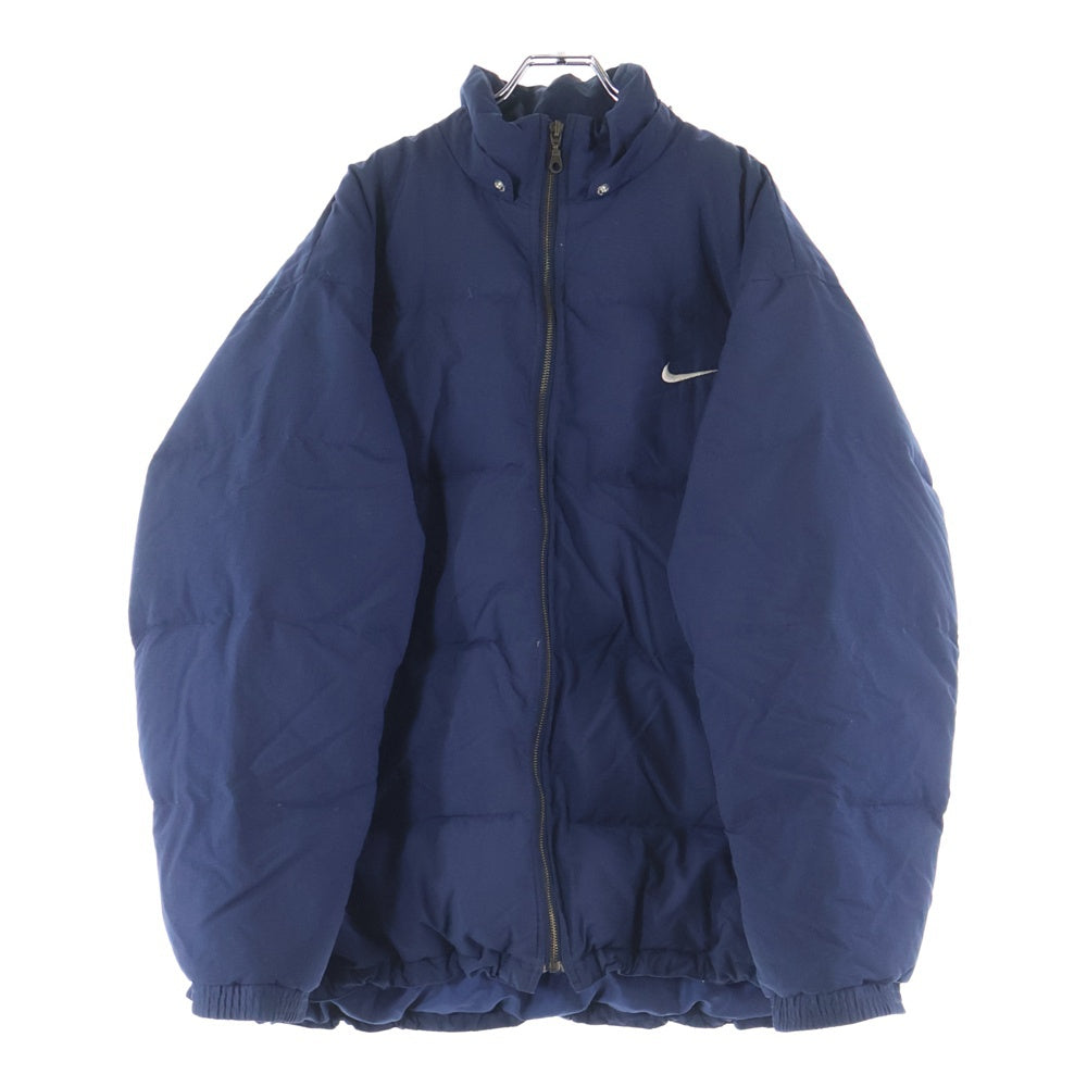 NIKE(ナイキ) 90s-00s 銀タグ リップストップ スウォッシュ PUFFY DOWN JACKET ダウンジャケット ネイビー