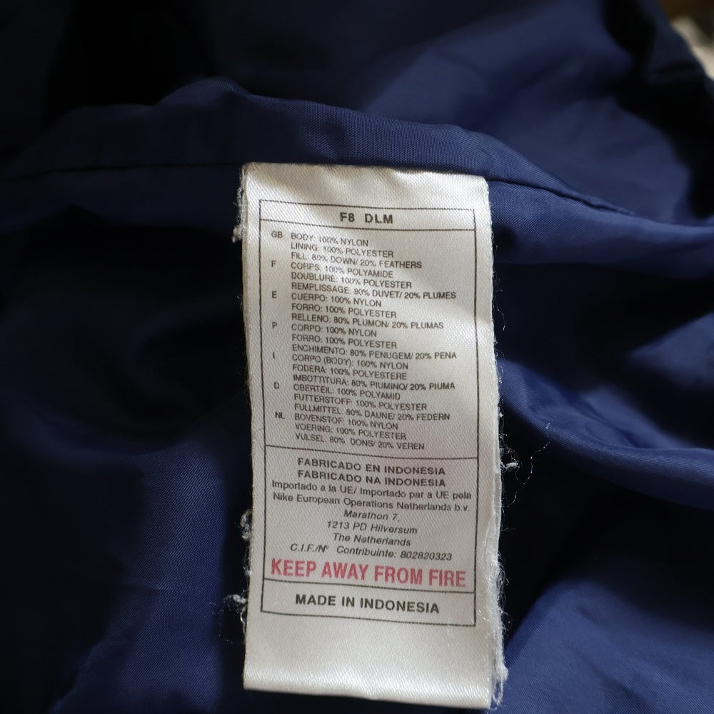 NIKE(ナイキ) 90s-00s 銀タグ リップストップ スウォッシュ PUFFY DOWN JACKET ダウンジャケット ネイビー