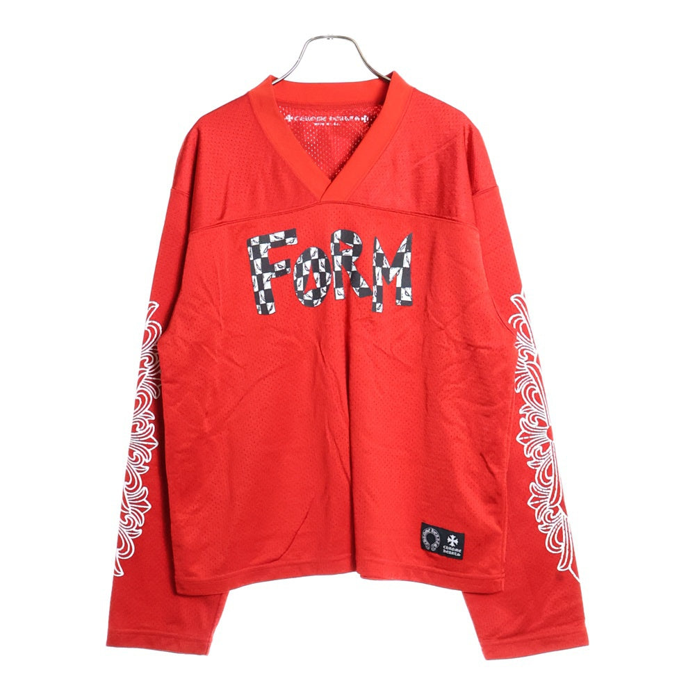 CHROME HEARTS(クロムハーツ) ×MATTY BOY PPO FORM TEAM MESH WARM UP JERSEY TEE マッティボーイ メッシュプリントジャージー長袖Tシャツ カットソー レッド