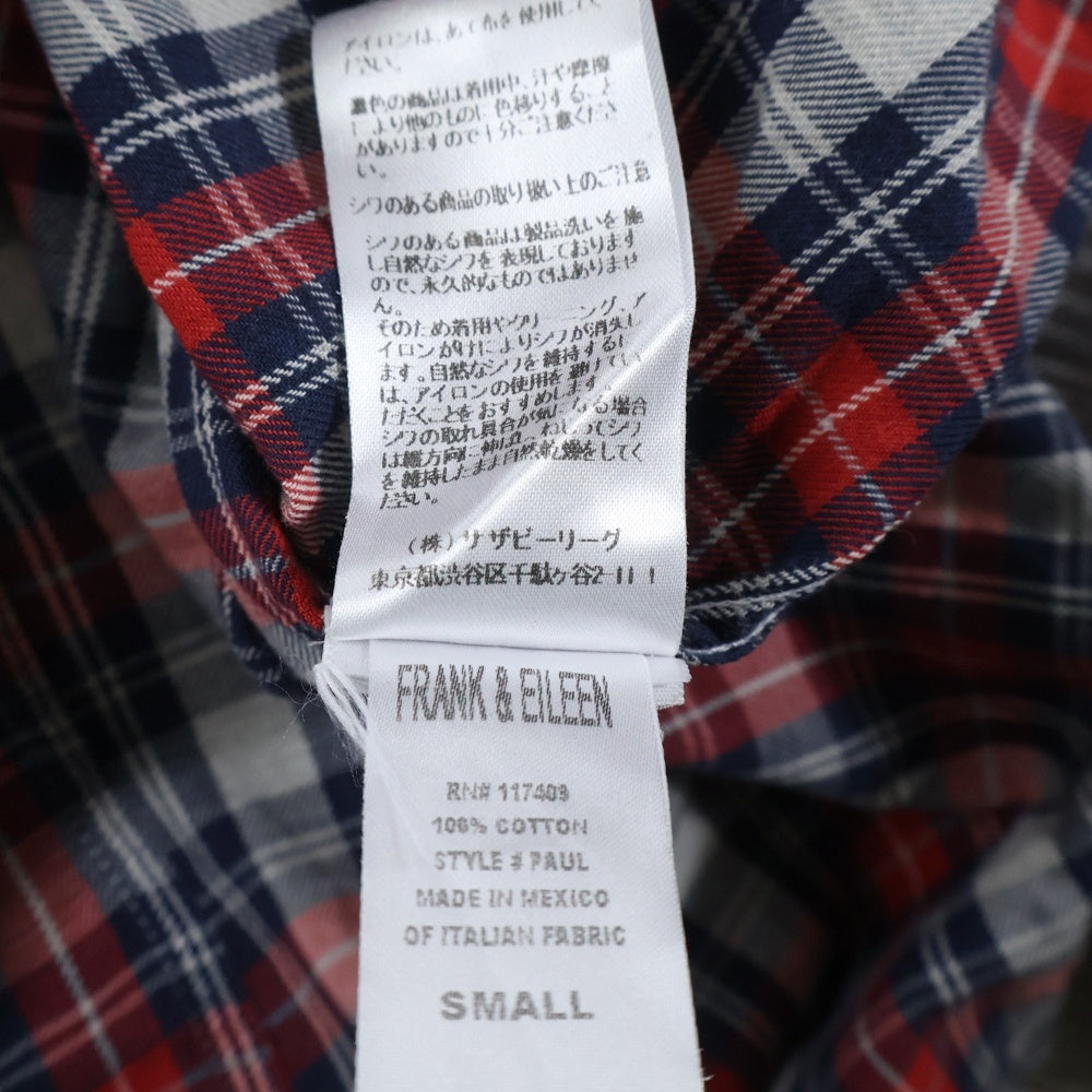 Frank&Eileen(フランクアンドアイリーン) EILEEN エイリーン チェックロングスリーブシャツ レッド 2820700013