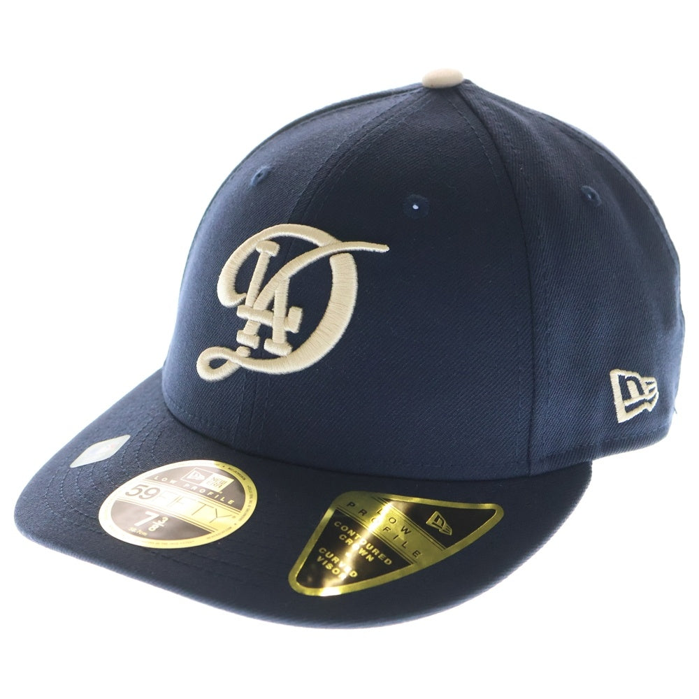 NEW ERA(ニューエラ) LA Dodgers City Connect Seris 59FIFTY LOW PROFILE CONTOURED CROWN CURVED VISOR ベースボールキャップ 帽子 ネイビー