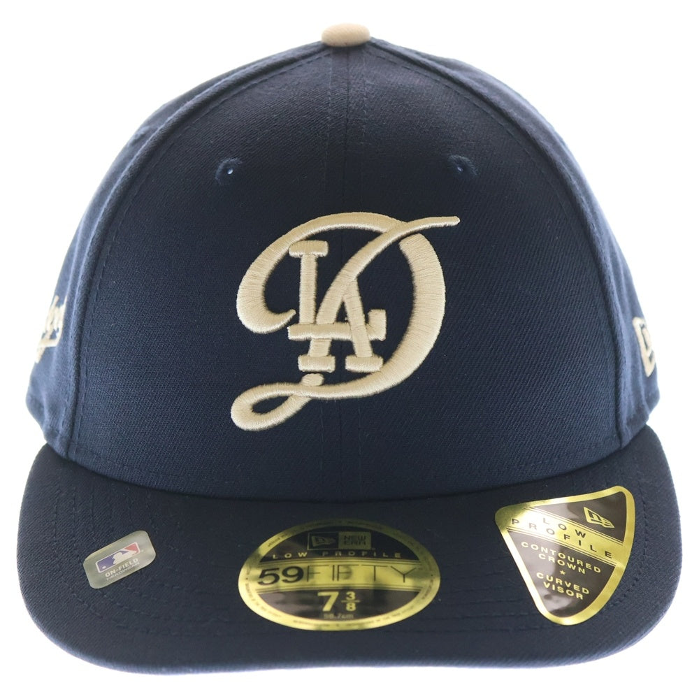 NEW ERA(ニューエラ) LA Dodgers City Connect Seris 59FIFTY LOW PROFILE CONTOURED CROWN CURVED VISOR ベースボールキャップ 帽子 ネイビー