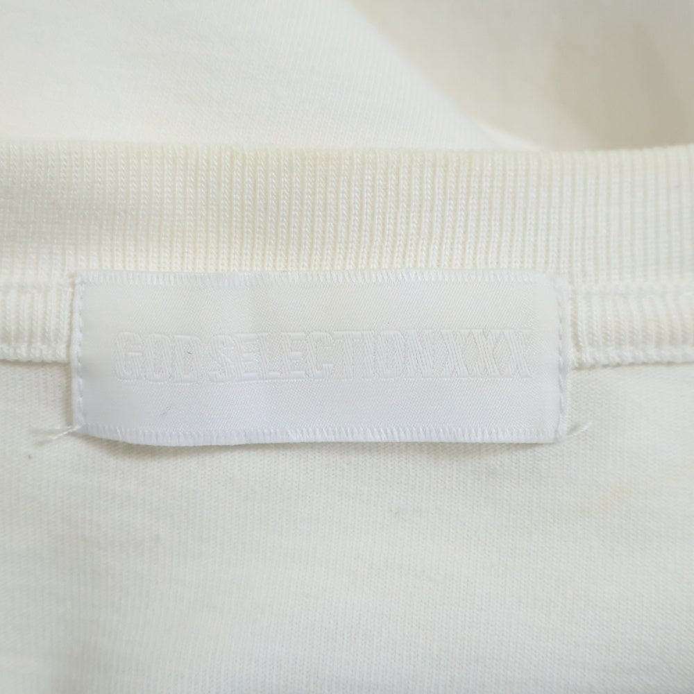 GOD SELECTION XXX(ゴッドセレクショントリプルエックス) 21SS Area XXX BOX LOGO スーピマコットン クルーネックTシャツ ホワイト
