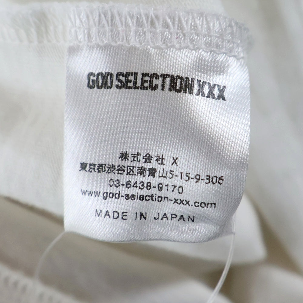 GOD SELECTION XXX(ゴッドセレクショントリプルエックス) 21SS Area XXX BOX LOGO スーピマコットン クルーネックTシャツ ホワイト
