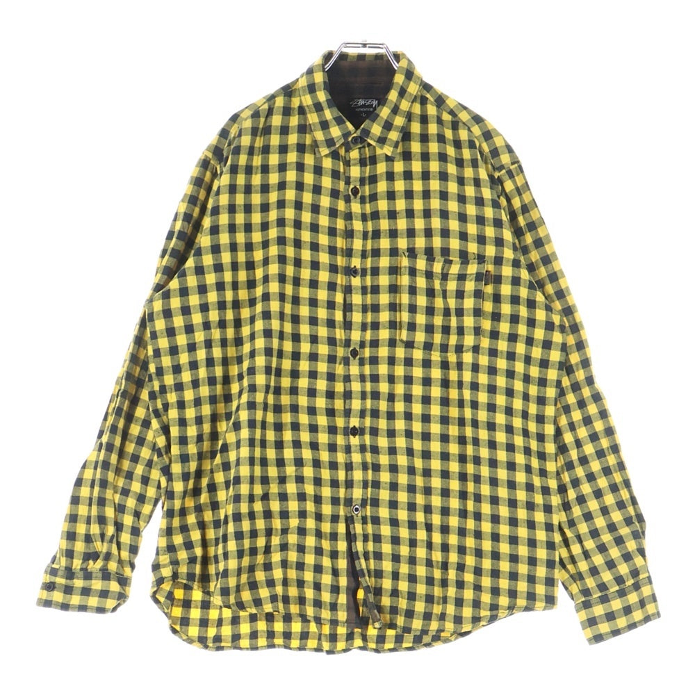 STUSSY(ステューシー) 00s OLD STUSSY チェック柄 ネルシャツ ブラック/イエロー