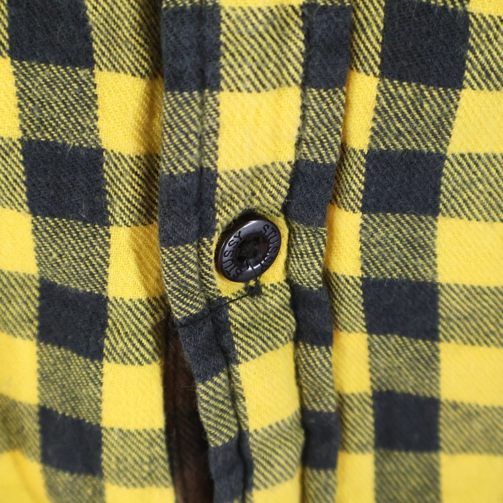 STUSSY(ステューシー) 00s OLD STUSSY チェック柄 ネルシャツ ブラック/イエロー