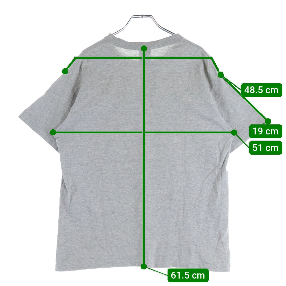 STUSSY(ステューシー) 90s OLD STUSSY 紺タグ ロゴプリント クルーネック半袖Tシャツカットソー グレー