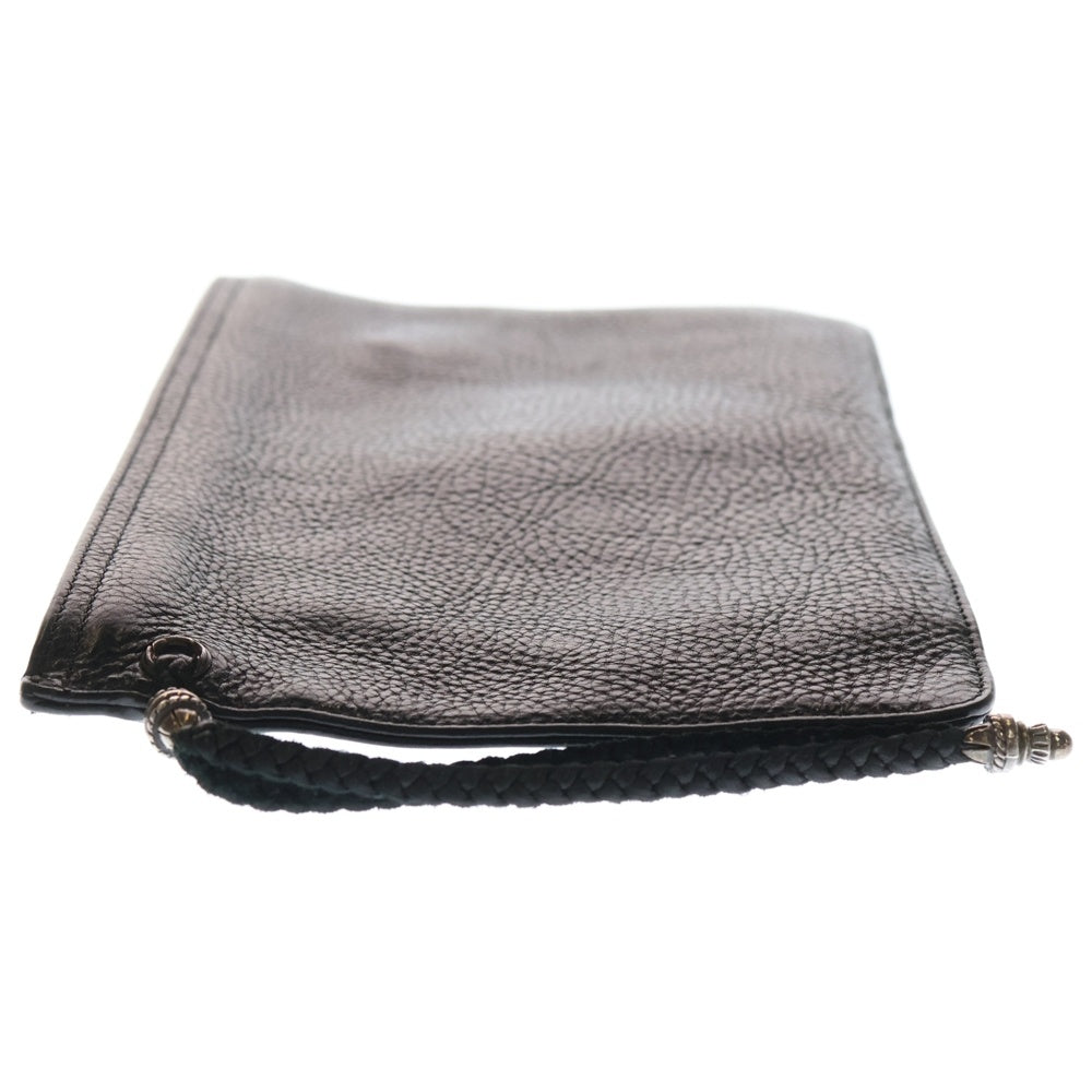 CHROME HEARTS(クロムハーツ) FLAT MED PLAIN ダガー ジップ クラッチバッグ ブラック