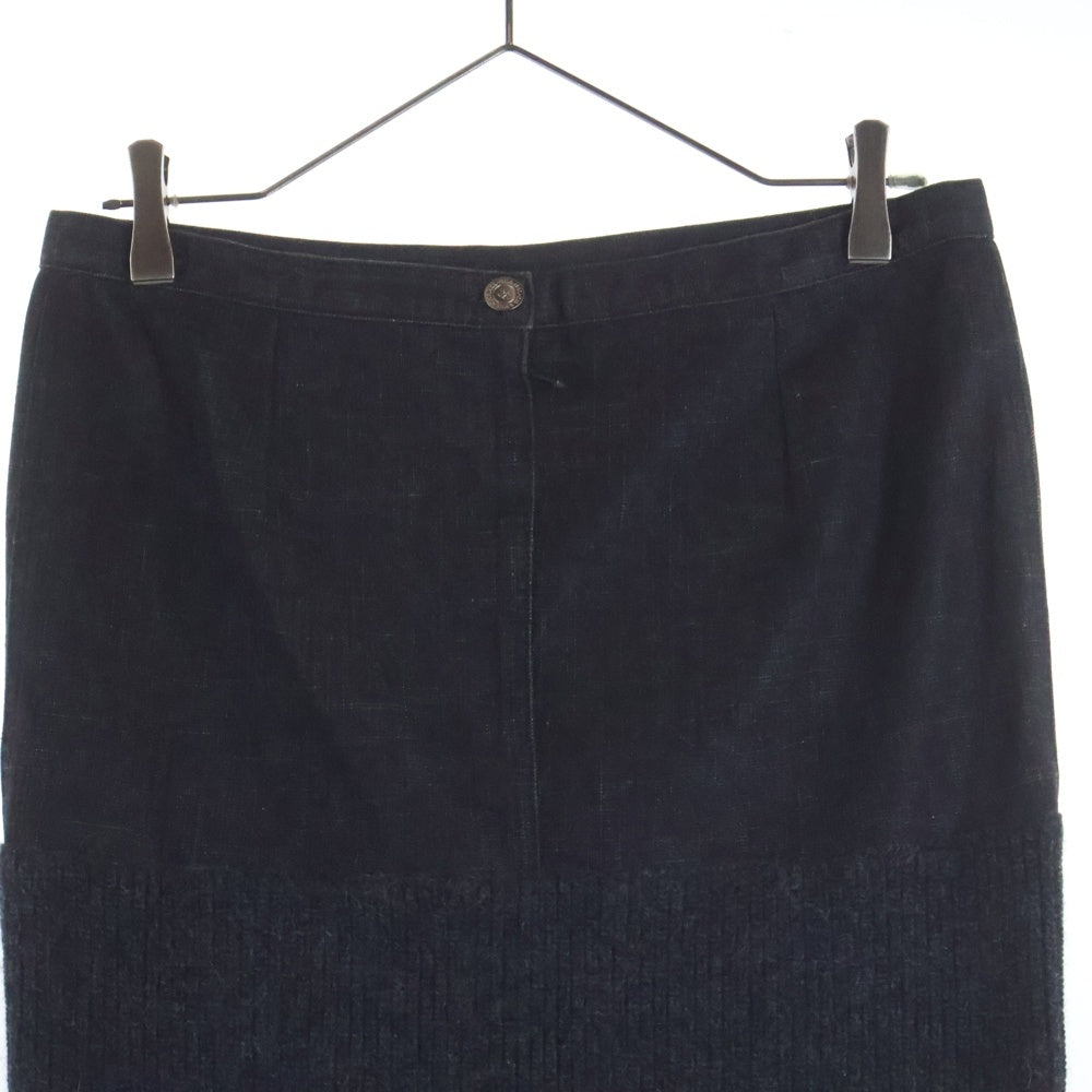 シャネル　ネイビー　スカート　44 シャネル ジャケット スーツ CHANEL ネイビー 