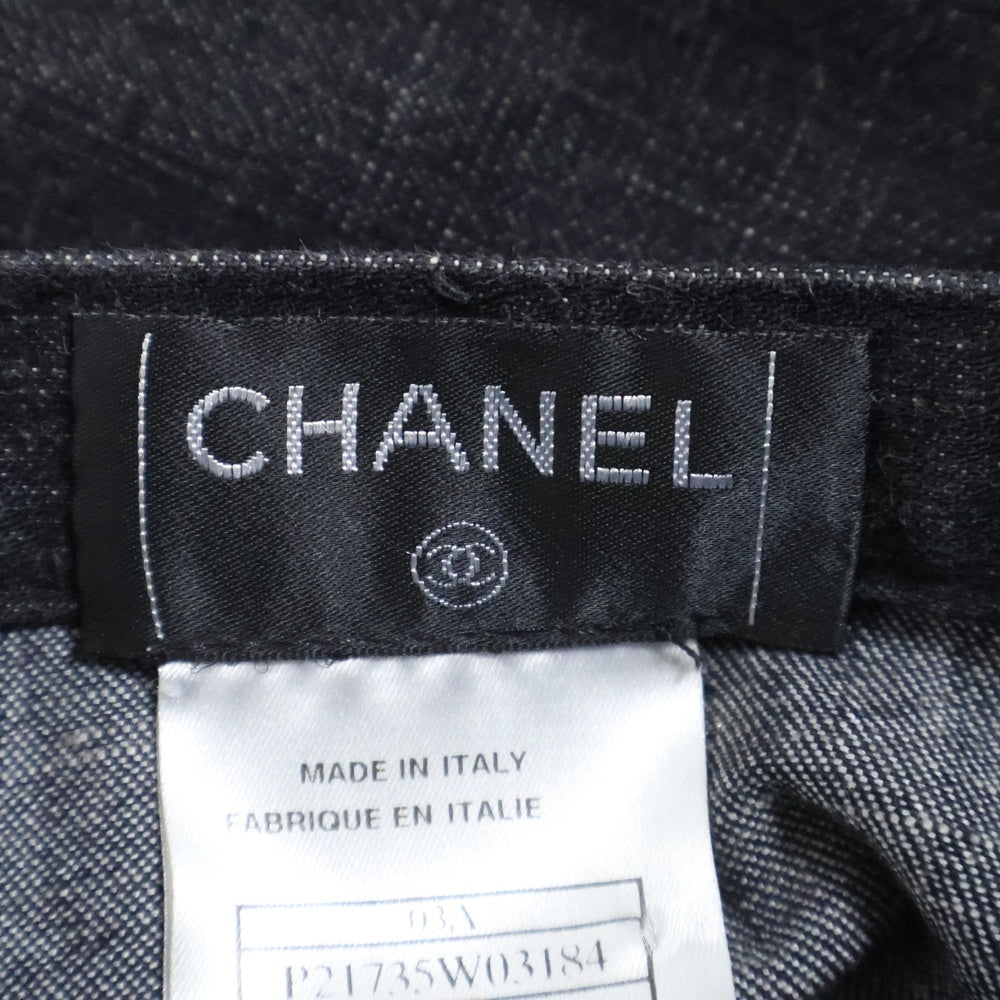 CHANEL(シャネル) 03AW デニムニットドッキング スカート ブラック P21735W03184 レディース