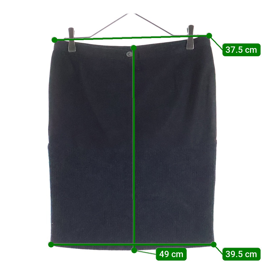 シャネル　デニム　ボックススカート　美品 CHANEL(シャネル) 03AW デニムニットドッキング スカート ブラック