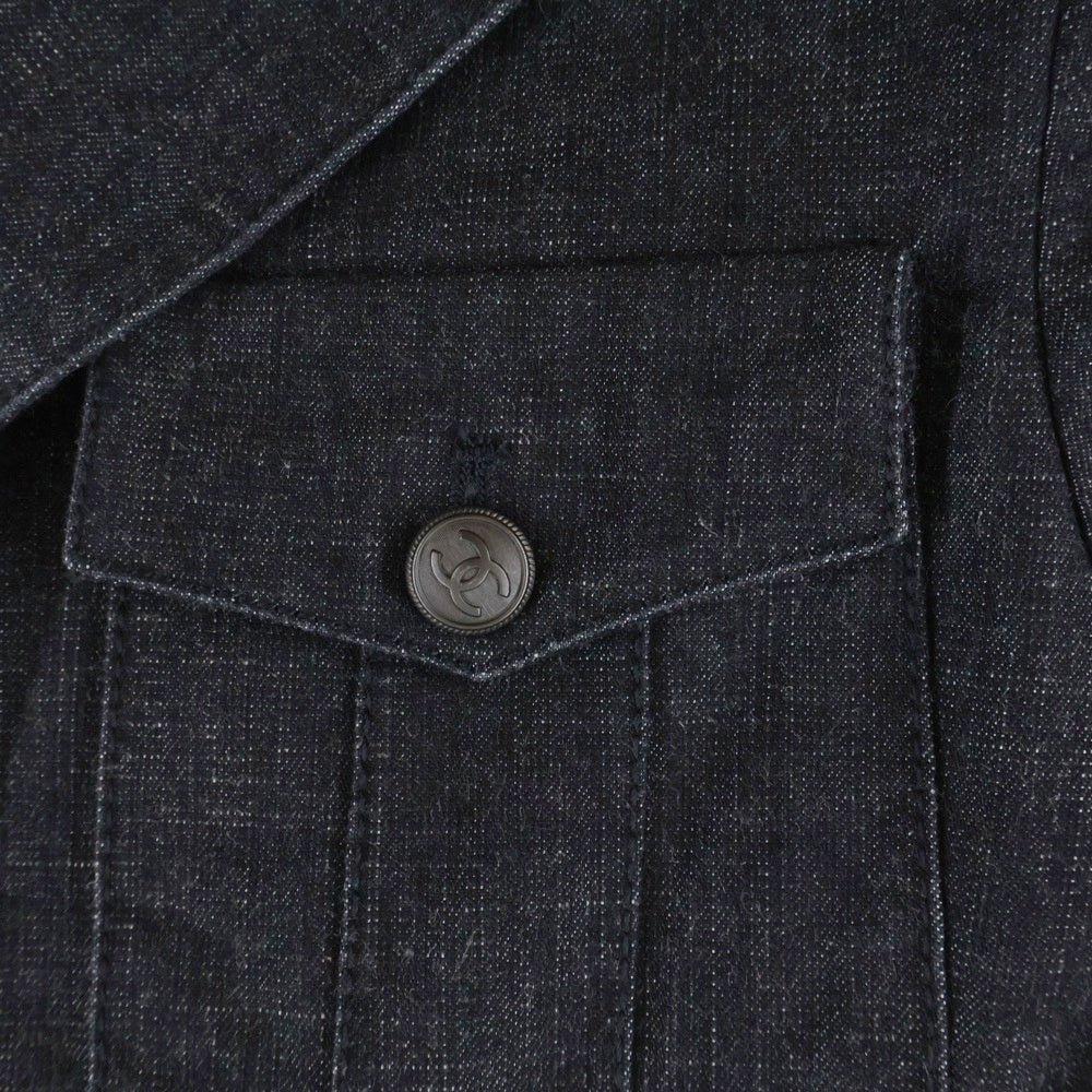 CHANEL(シャネル) 03AW ココマークボタン ニットドッキング デニムジャケット ブラック P21730W03184 レディース