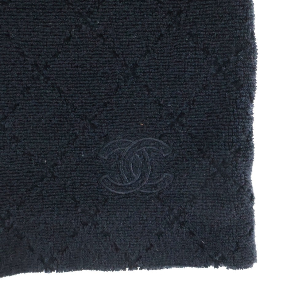 CHANEL(シャネル) ロゴ刺繍 ノースリーブニットワンピース ブラック