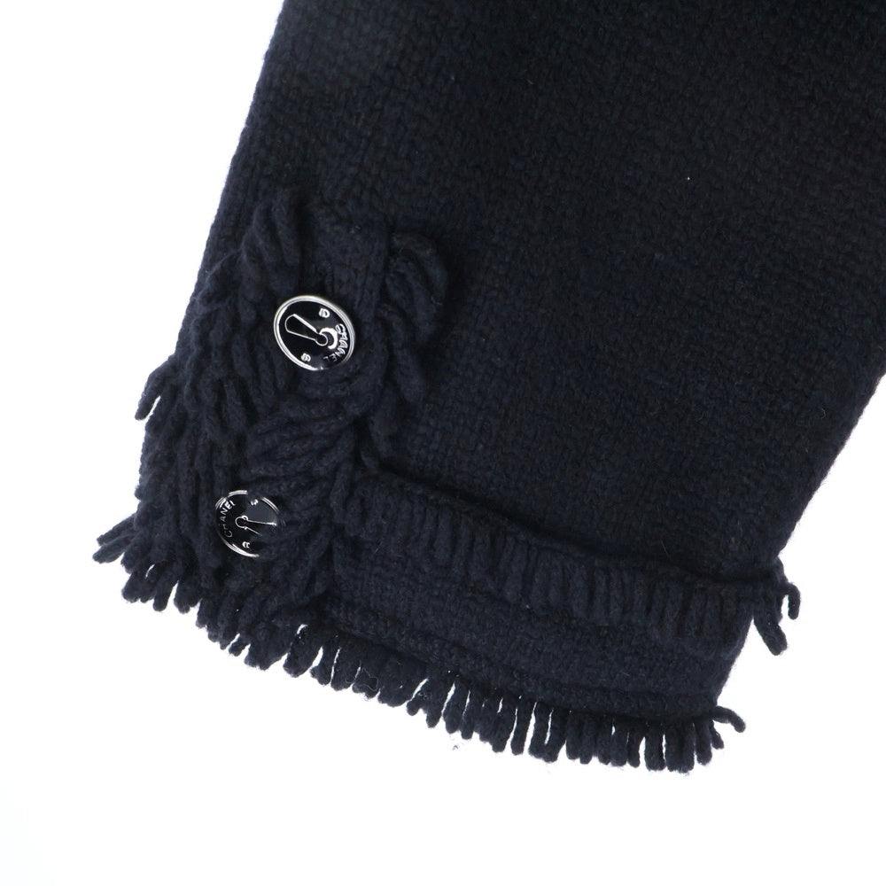 CHANEL(シャネル) 07AW フリンジ付き カシミヤニットカーディガン ブラック P31825K00556 ブラック レディース