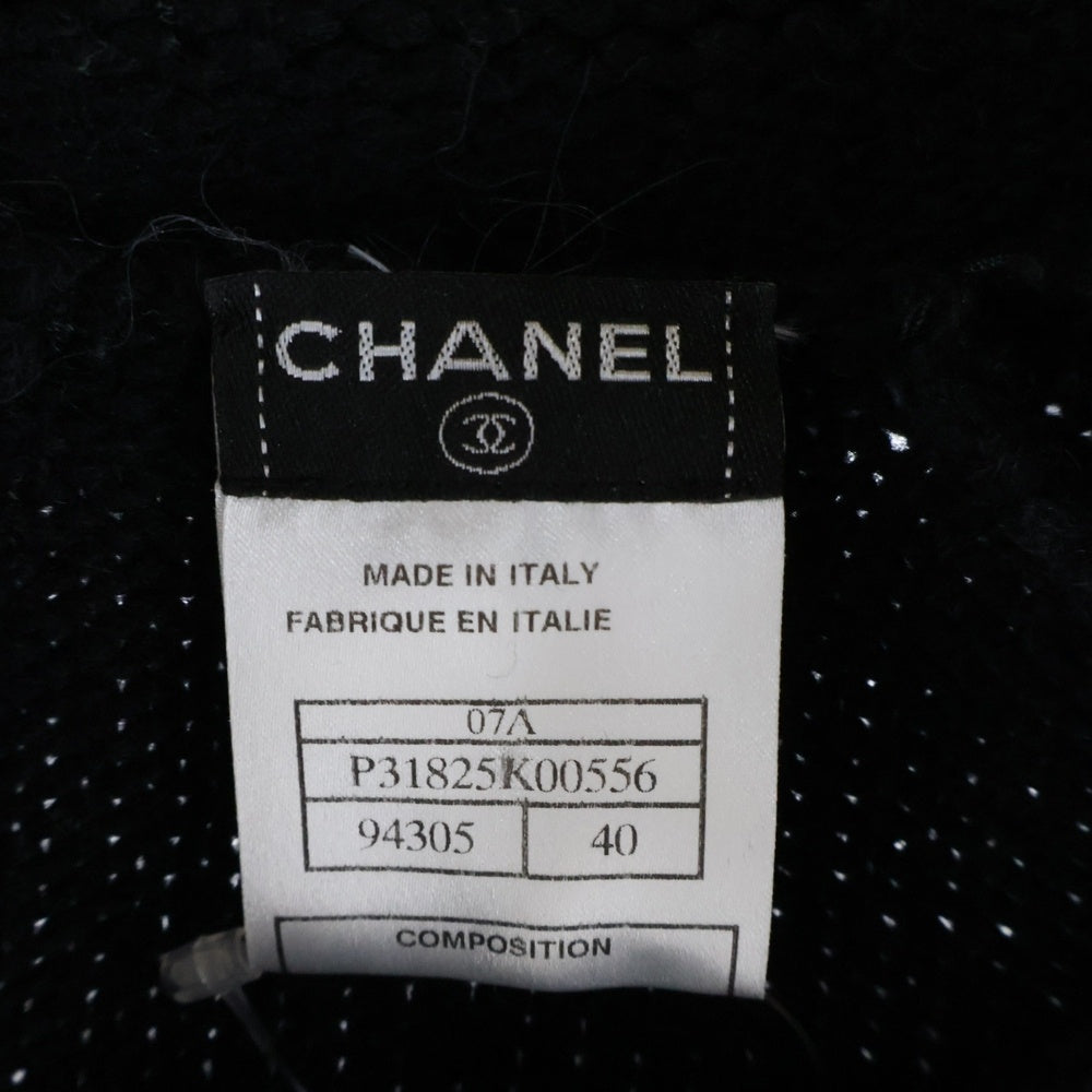 CHANEL(シャネル) 07AW フリンジ付き カシミヤニットカーディガン ブラック P31825K00556 ブラック レディース