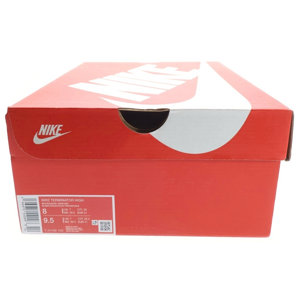 NIKE(ナイキ) erminator High White and Cacao Wow ターミネーター ハイ ホワイト アンド カカオワオ ミッドカットスニーカー US8/26cm FJ4199 100 ホワイト/ブラウン