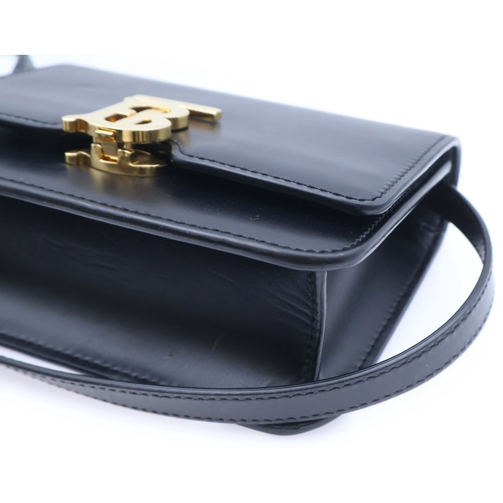 BURBERRY(バーバリー) TBメタルロゴ レザーショルダーバッグ ブラック レディース