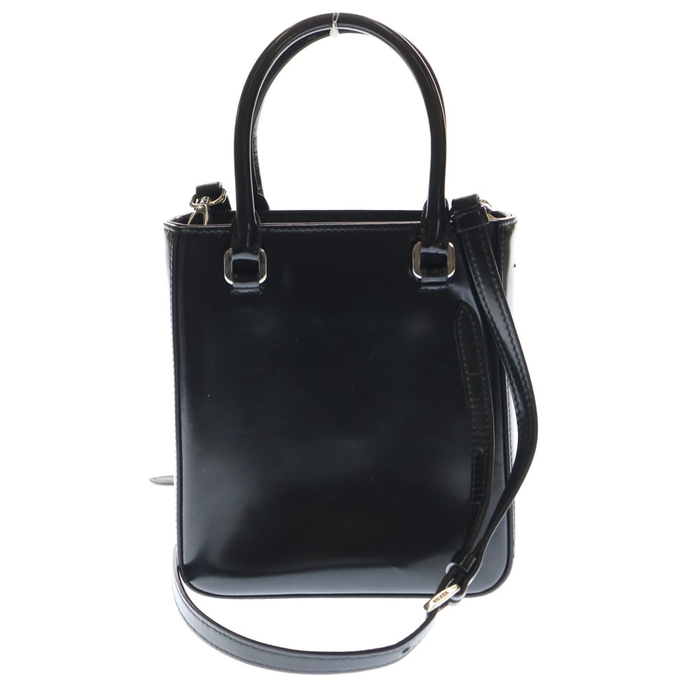 PRADA(プラダ) 2WAY ブラッシュドレザー ハンドバッグ ショルダーバッグ 1BA331 ブラック レディース