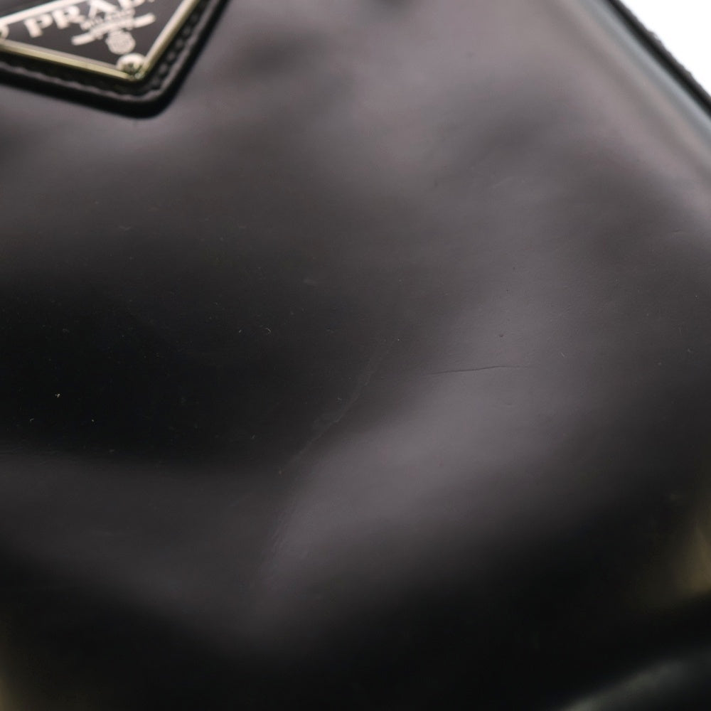 PRADA(プラダ) 2WAY ブラッシュドレザー ハンドバッグ ショルダーバッグ 1BA331 ブラック レディース