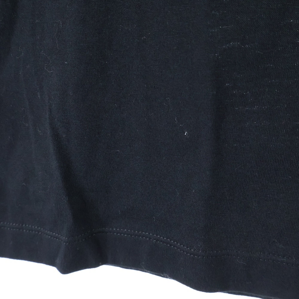 VERSACE(ヴェルサーチ) GRECA グレカ ロゴ刺繍 クルーネック半袖Tシャツ ブラック A88650