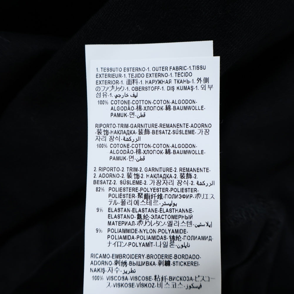 VERSACE(ヴェルサーチ) GRECA グレカ ロゴ刺繍 クルーネック半袖Tシャツ ブラック A88650