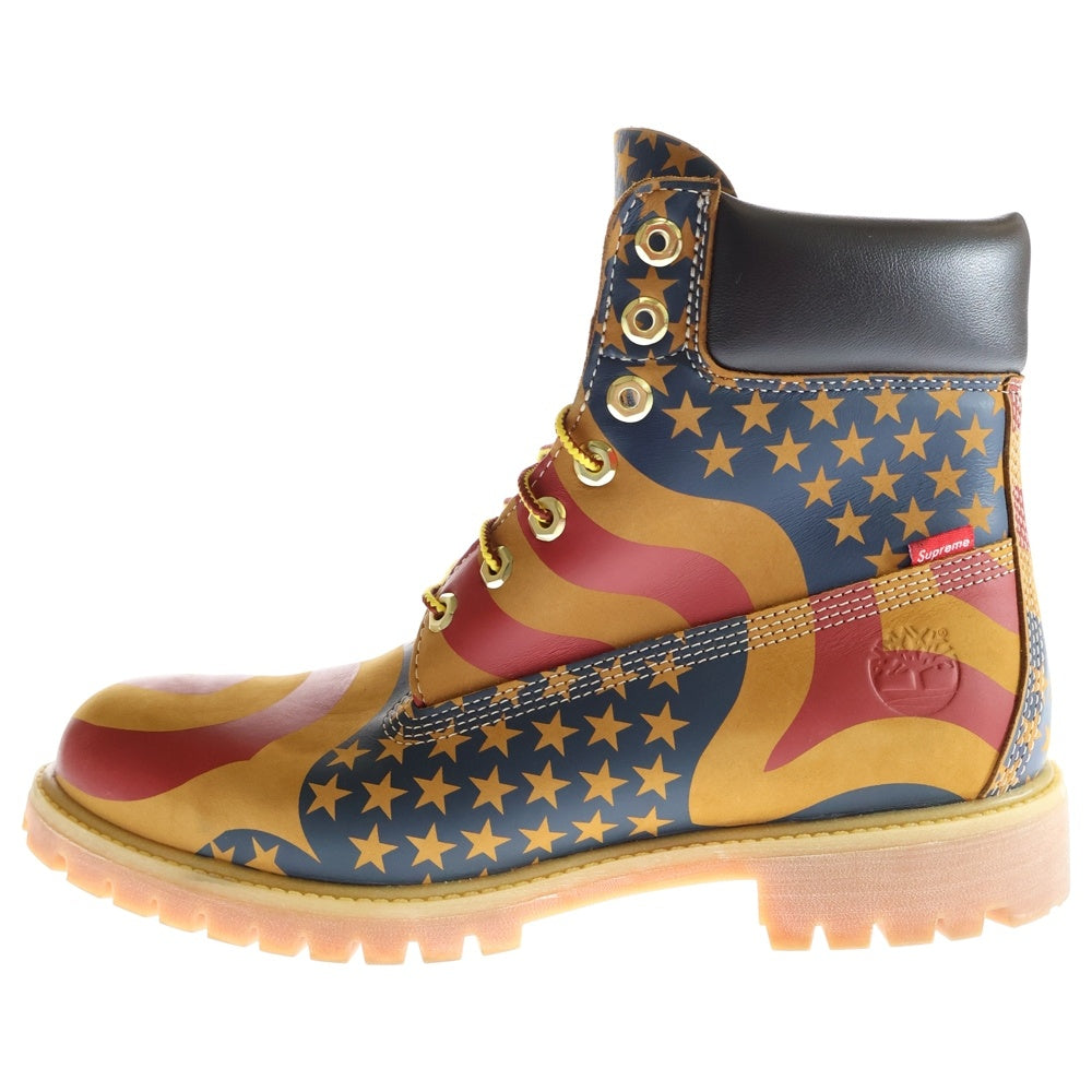 SUPREME(シュプリーム) 17AW× Timberland 6 Boot Stars & Stripes Wheat ティンバーランド 6 ブーツ スターズ&ストライプ ウィート ブラウン