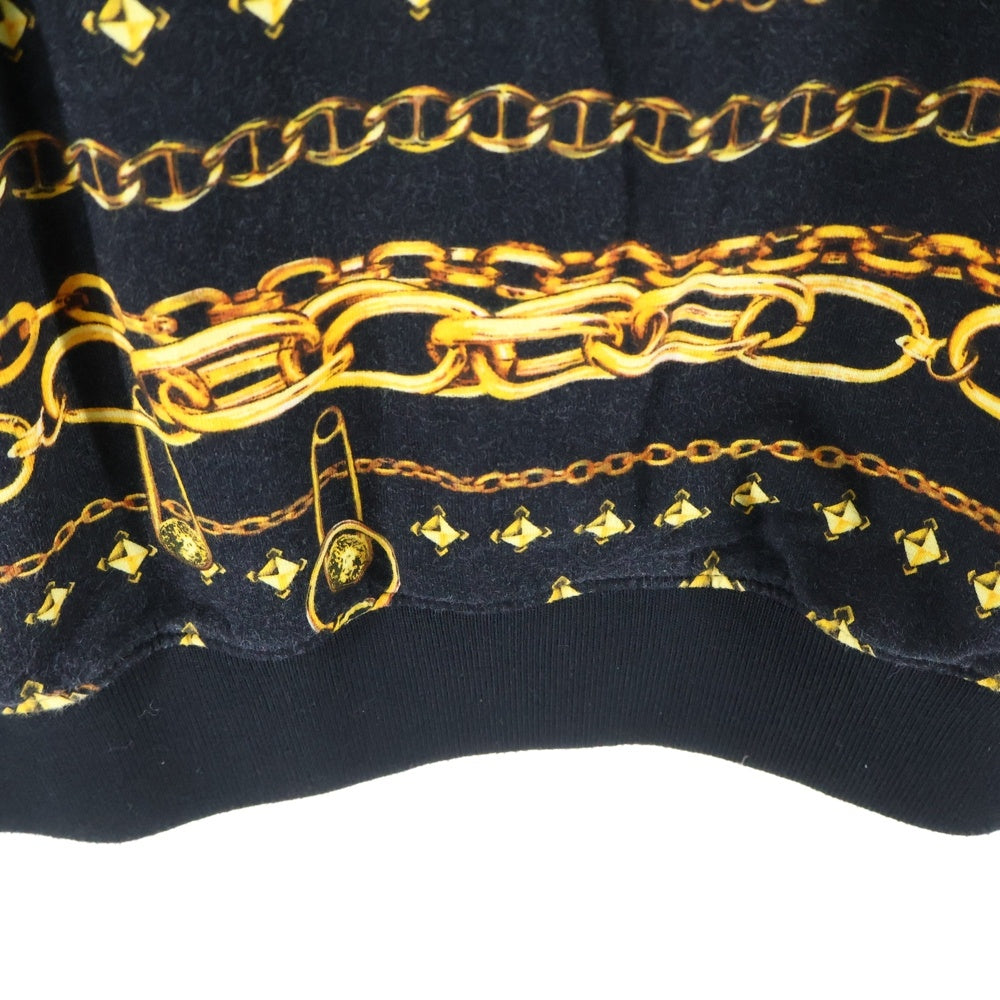 VERSACE(ヴェルサーチ) 総柄 クルーネックスウェットトレーナー ブラック BU90101S