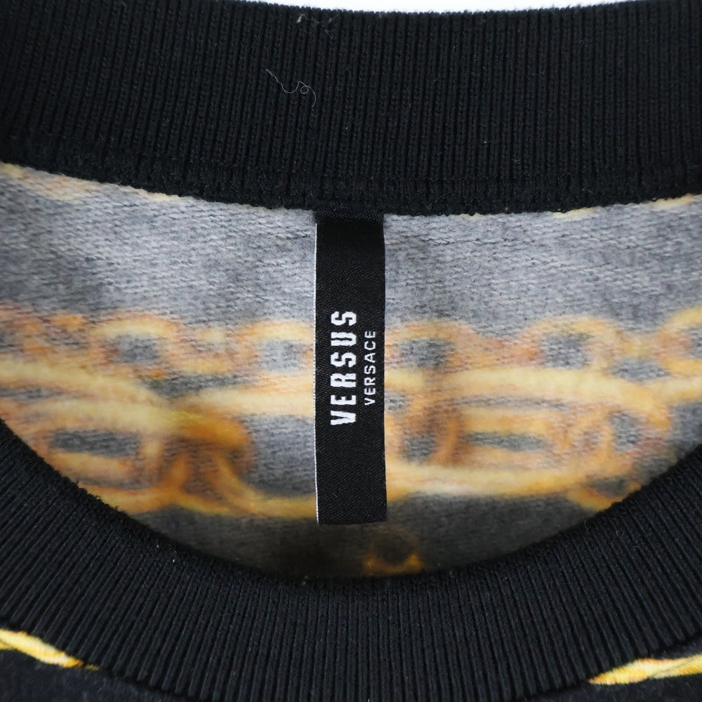 VERSACE(ヴェルサーチ) 総柄 クルーネックスウェットトレーナー ブラック BU90101S