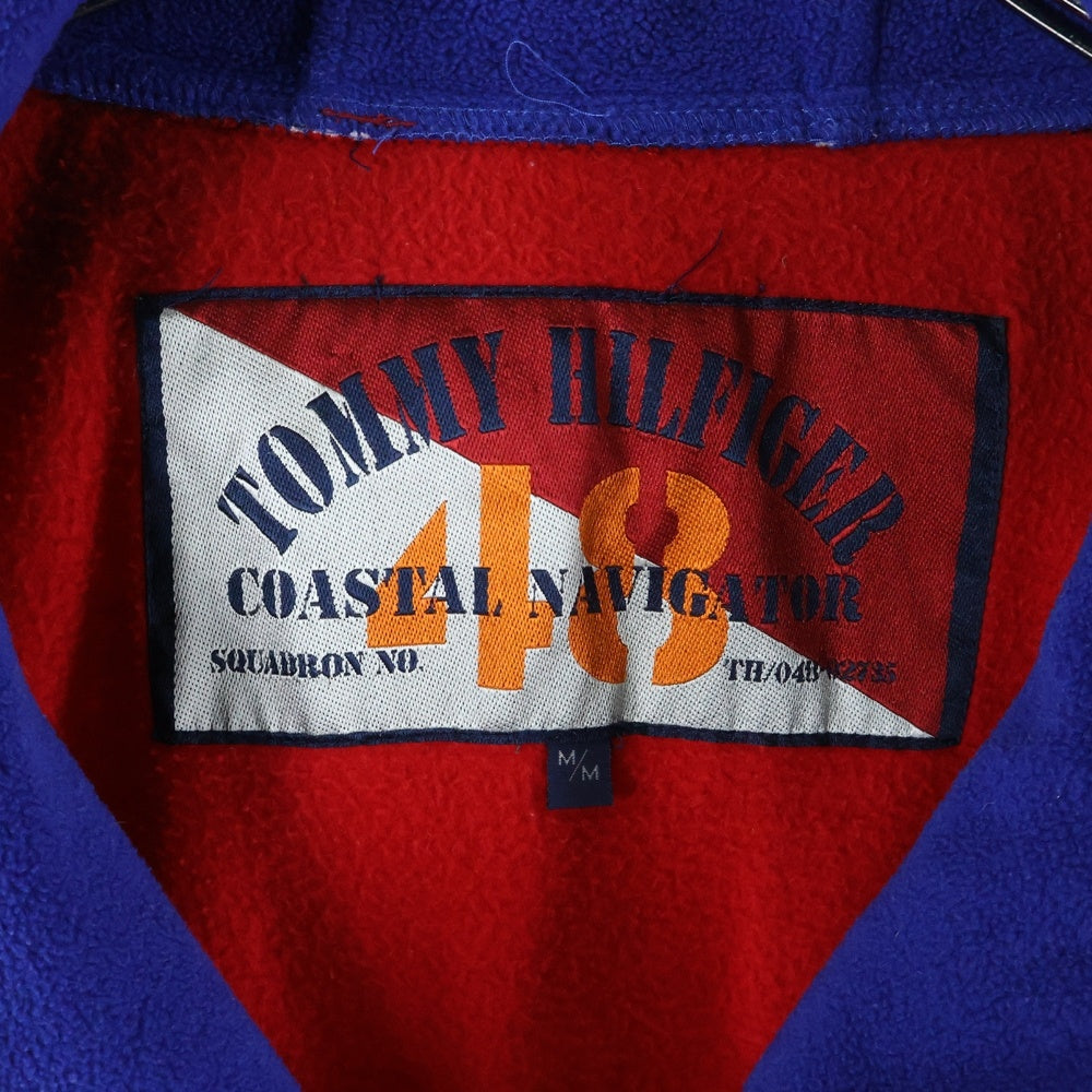 TOMMY HILFIGER(トミーヒルフィガー) 00s アノラック ナイロン切替 プルオーバー フリースジャケット レッド