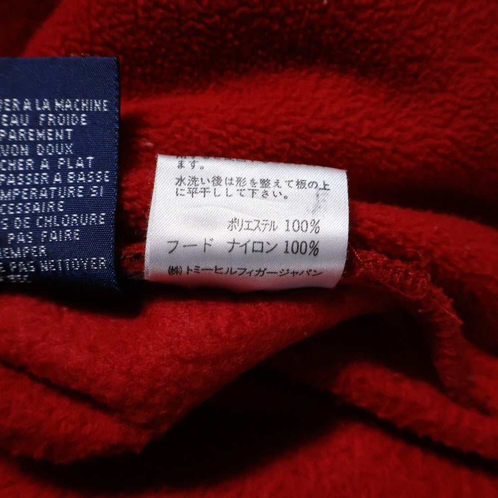 TOMMY HILFIGER(トミーヒルフィガー) 00s アノラック ナイロン切替 プルオーバー フリースジャケット レッド