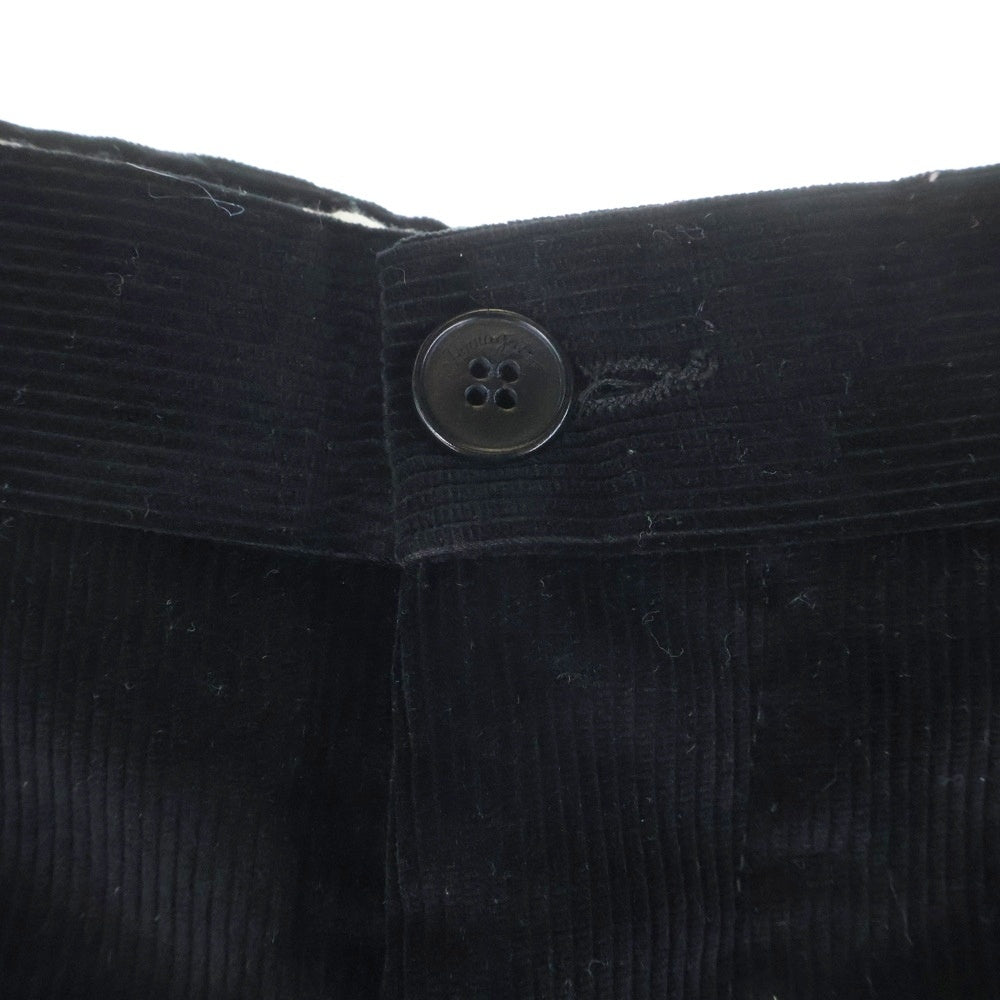 Salvatore Ferragamo(サルヴァトーレ フェラガモ) 00s オールド センタープレス 細畝 コーデュロイパンツ ブラック