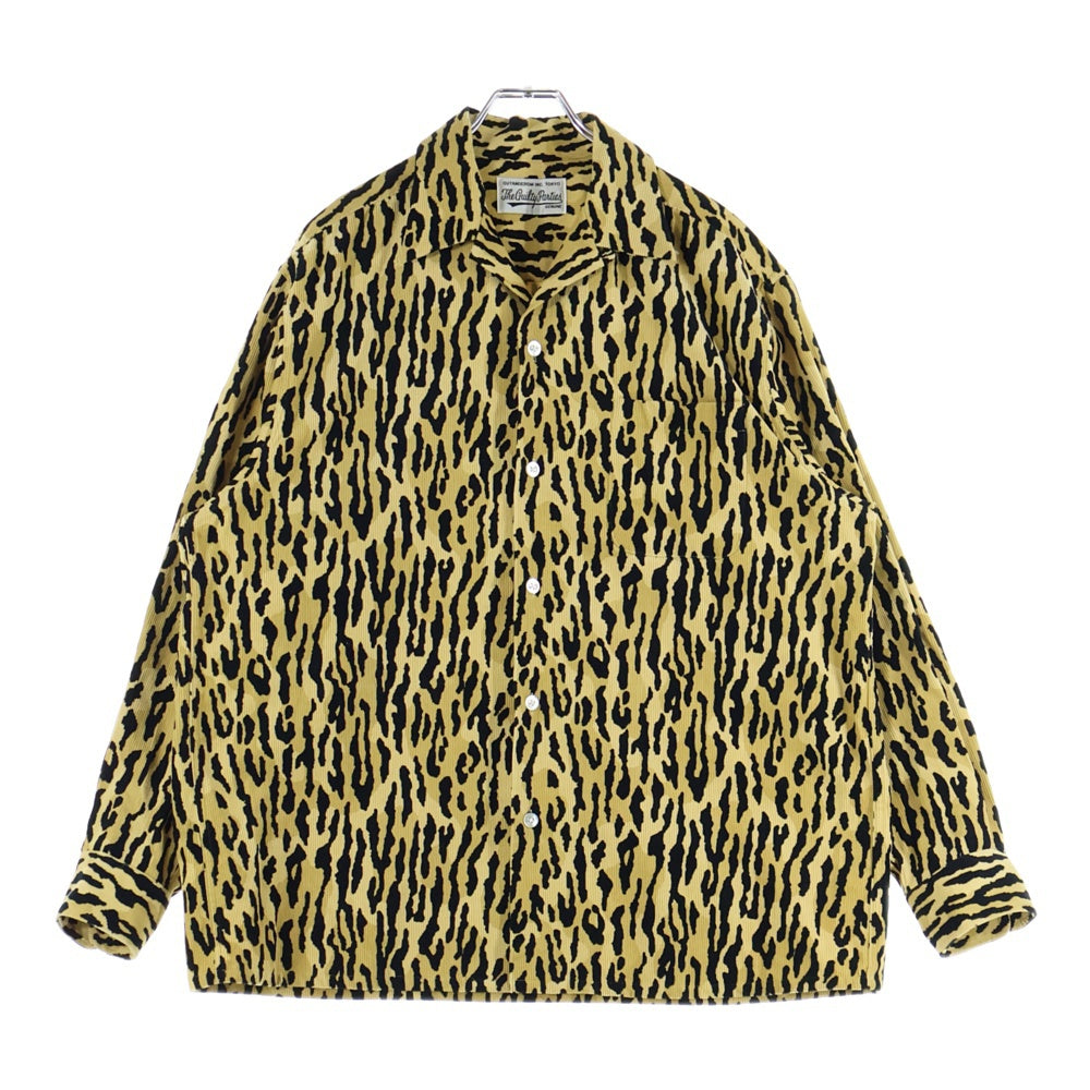 WACKO MARIA(ワコマリア) LEOPARD OPEN COLLAR SHIRT レオパード コーデュロイ カラーシャツ イエロー