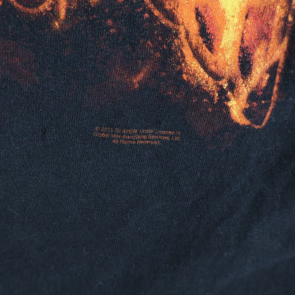 NO BRAND(ノーブランド) SLAYER スレイヤー 両面プリント クルーネック半袖Tシャツ ブラック