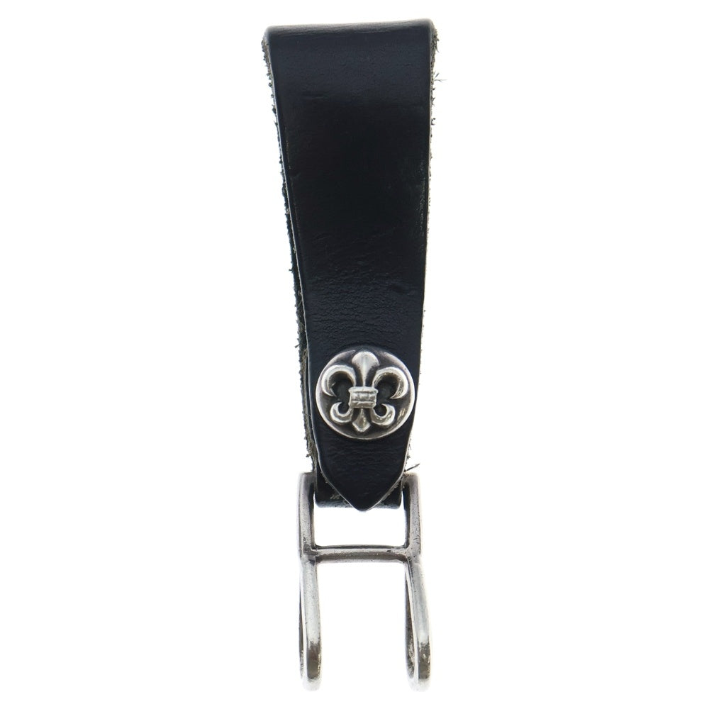 CHROME HEARTS(クロムハーツ) BELT LOOP BSフレアボタンレザーベルトループ シルバー/ブラック BCA401