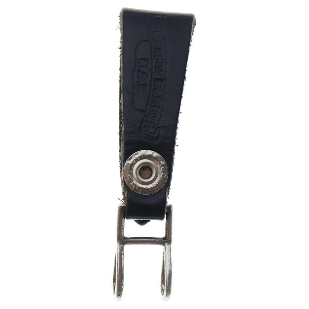 CHROME HEARTS(クロムハーツ) BELT LOOP BSフレアボタンレザーベルトループ シルバー/ブラック BCA401