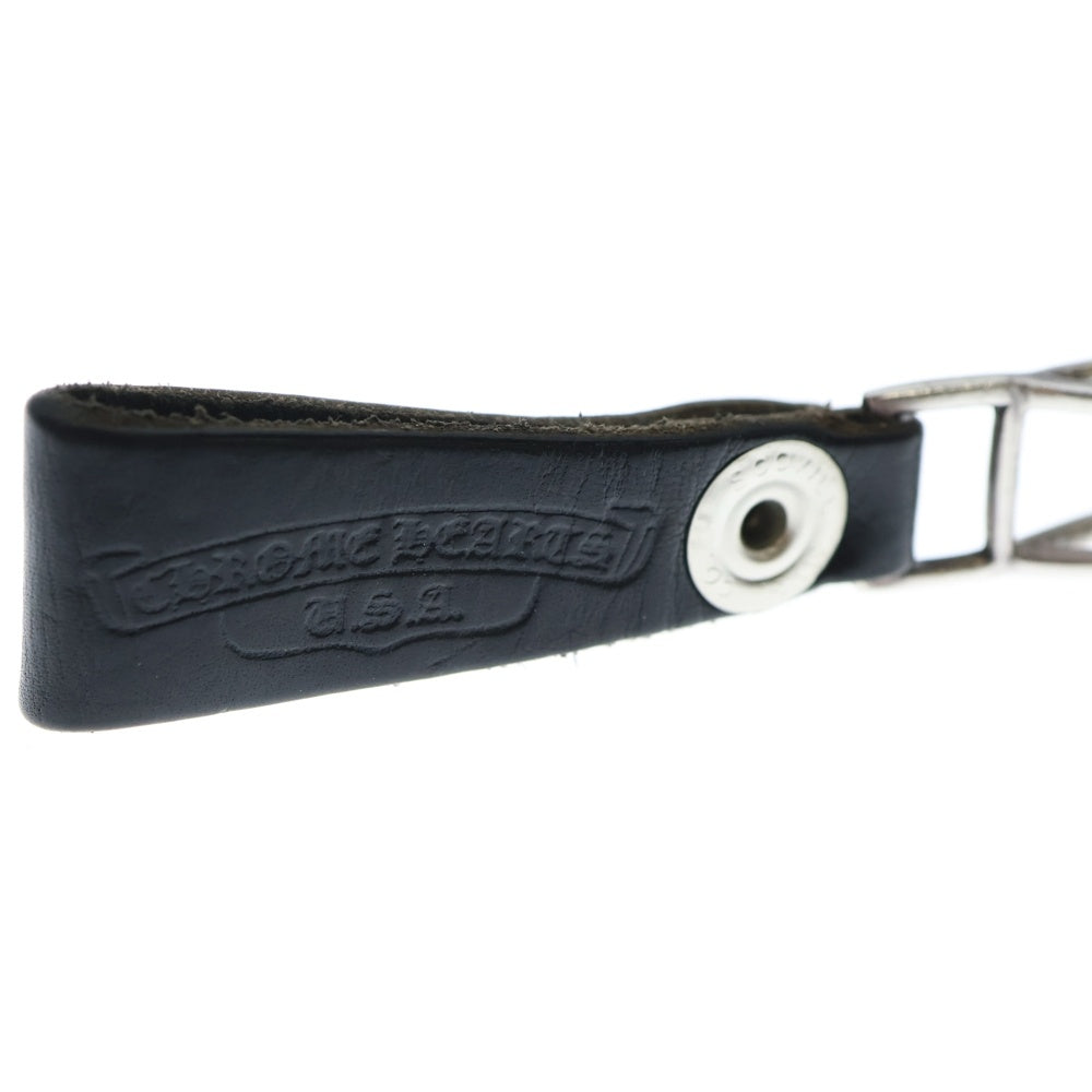 CHROME HEARTS(クロムハーツ) BELT LOOP BSフレアボタンレザーベルトループ シルバー/ブラック BCA401