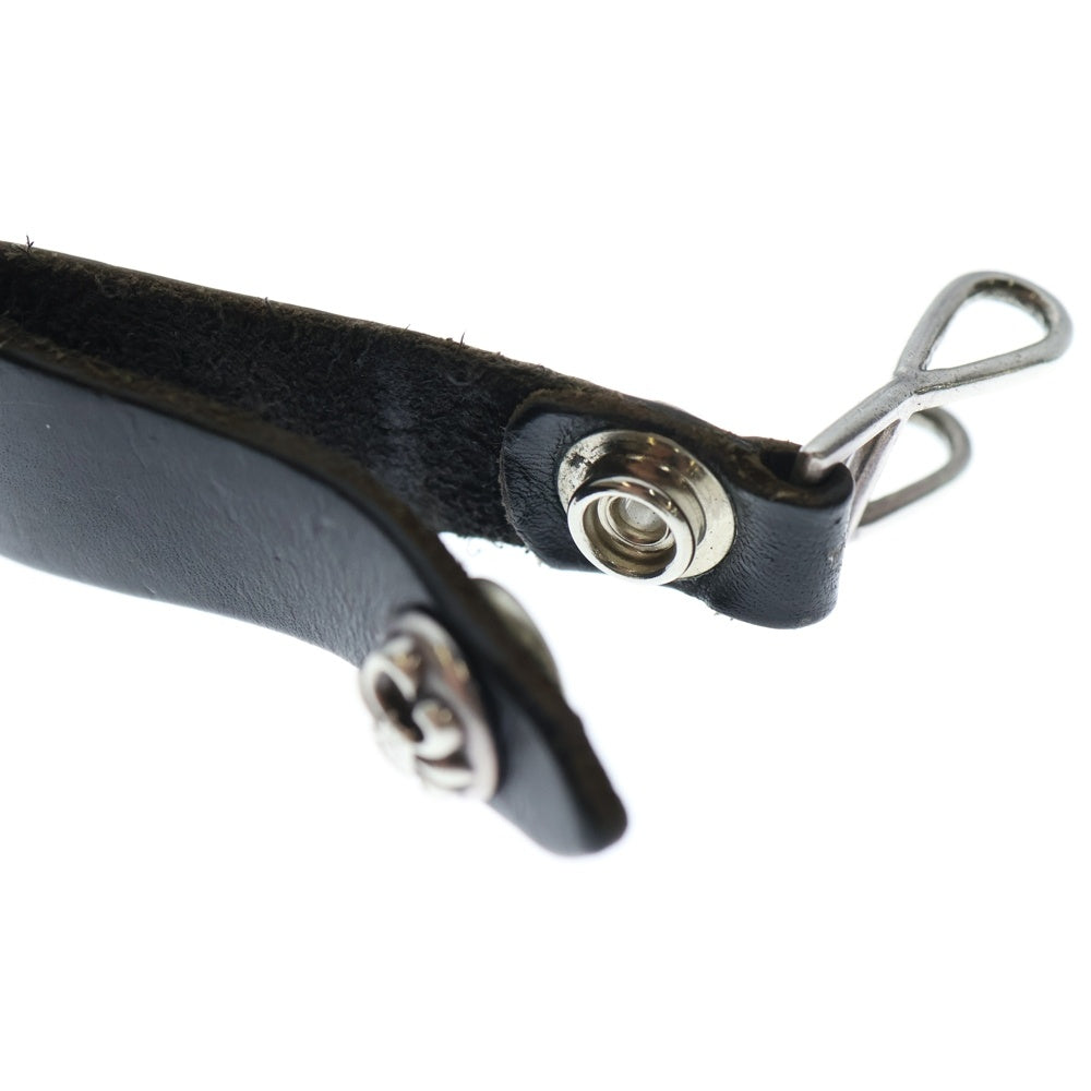 CHROME HEARTS(クロムハーツ) BELT LOOP BSフレアボタンレザーベルトループ シルバー/ブラック BCA401