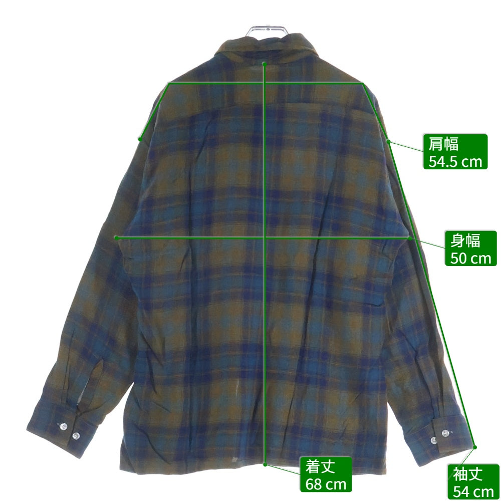 VINTAGE(ヴィンテージ) 60S ARROW CHEVELLA OMBRE CHECK RAYON L/S SHIRTS オンブレチェック レーヨン 長袖 シャツ ブルー/ブラウン
