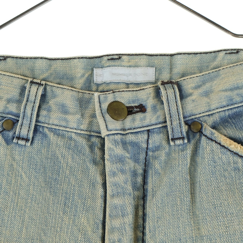 NUMBER (N)INE(ナンバーナイン) 02AW ジョージ期 NOWHERE MAN期 泥加工 ダメージ加工 ストレートデニムパンツ ジーンズ インディゴ