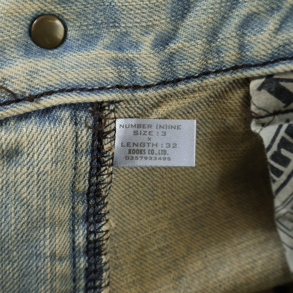 NUMBER (N)INE(ナンバーナイン) 02AW ジョージ期 NOWHERE MAN期 泥加工 ダメージ加工 ストレートデニムパンツ ジーンズ インディゴ