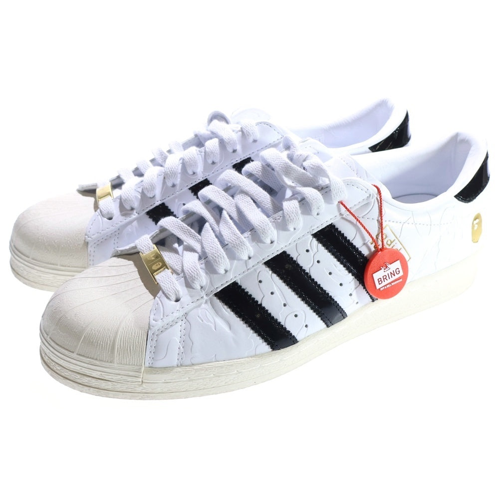 adidas(アディダス) ×A BATHING APE SUPERSTAR V BAPE アベイシング エイプ スーパースター ヴェイプ ローカットスニーカー ホワイト US9.5/27.5cm JR2701