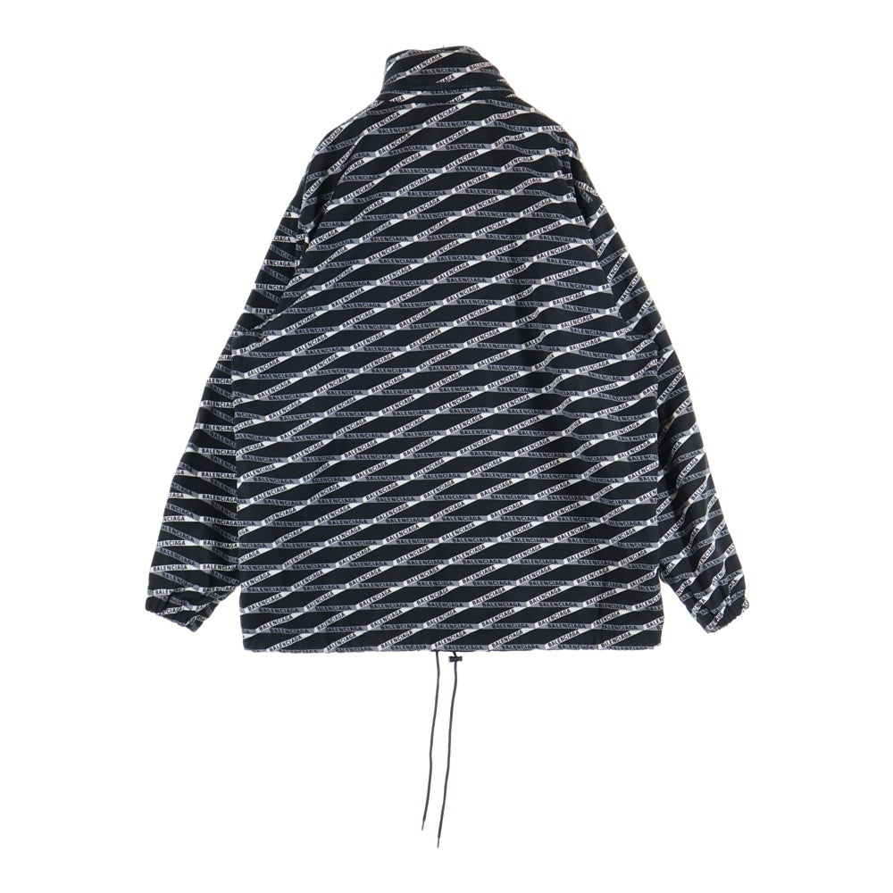 BALENCIAGA(バレンシアガ) 19SS ナイロン ロゴ 総柄 トラックジャケット ブラック