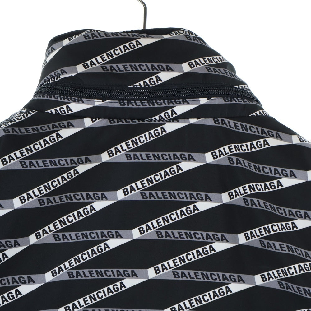 BALENCIAGA(バレンシアガ) 19SS ナイロン ロゴ 総柄 トラックジャケット ブラック