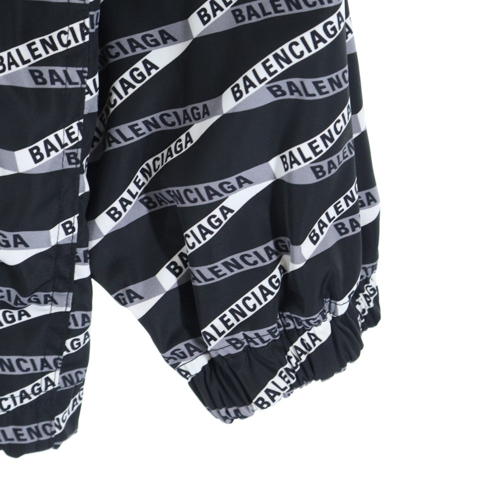 BALENCIAGA(バレンシアガ) 19SS ナイロン ロゴ 総柄 トラックジャケット ブラック