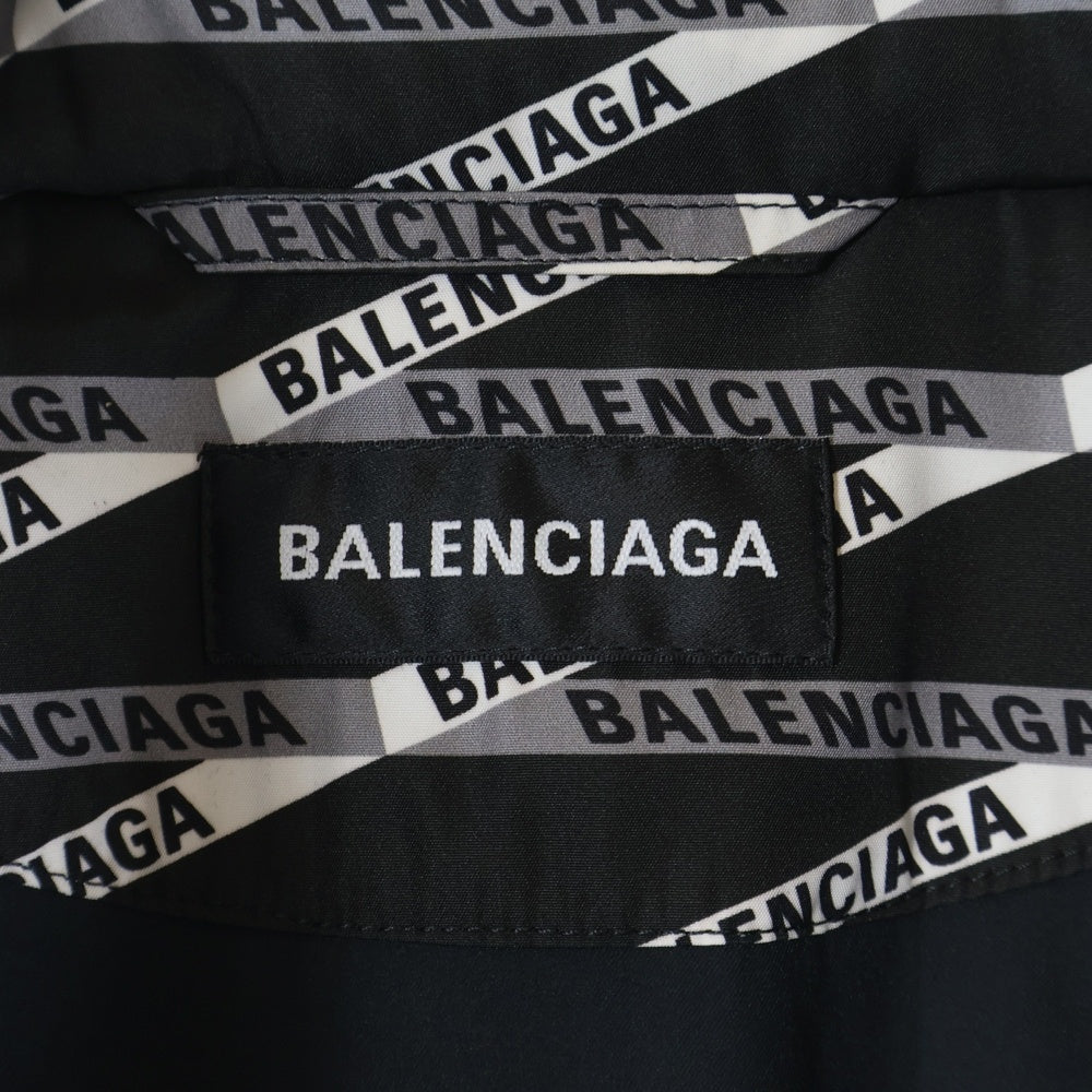BALENCIAGA(バレンシアガ) 19SS ナイロン ロゴ 総柄 トラックジャケット ブラック