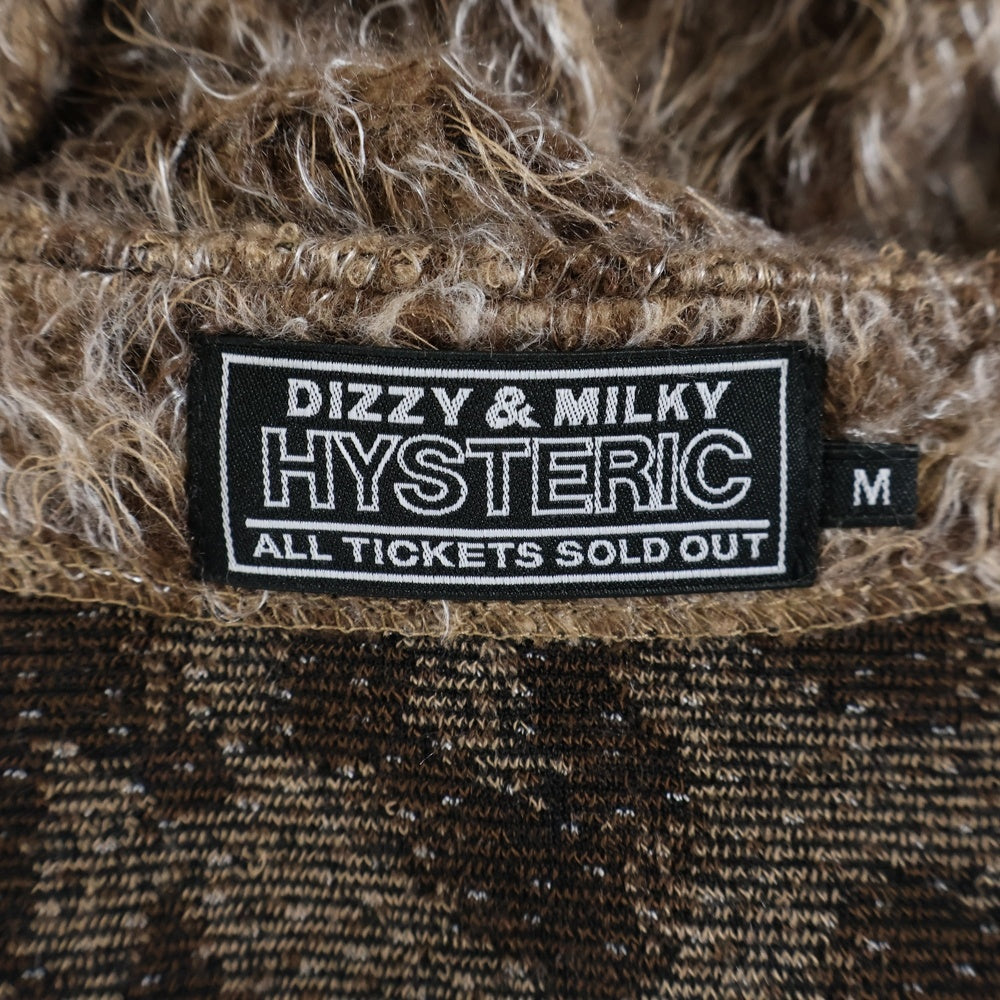 HYSTERIC GLAMOUR(ヒステリックグラマー) HYSTERIC LOGO刺繍 モヘア カーディガン 02243CD02 ブラウン