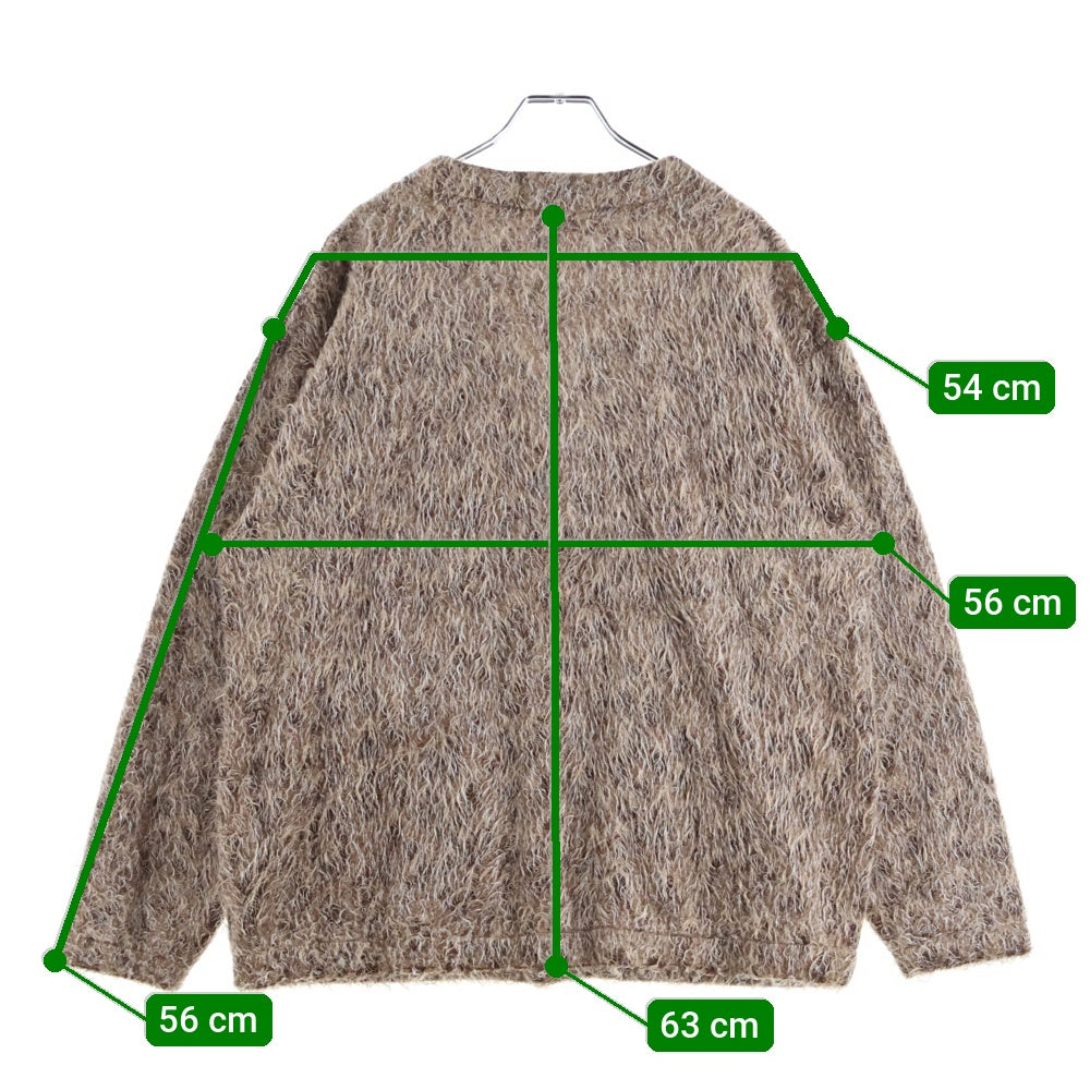 HYSTERIC GLAMOUR(ヒステリックグラマー) HYSTERIC LOGO刺繍 モヘア カーディガン 02243CD02 ブラウン