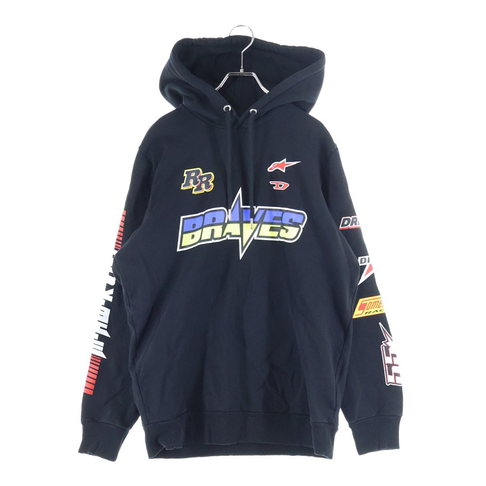 DIESEL(ディーゼル) ×アルパインスターズ ロゴプリント プルオーバーパーカー ブラック