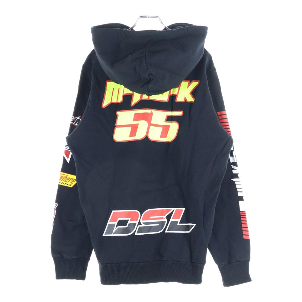 DIESEL(ディーゼル) ×アルパインスターズ ロゴプリント プルオーバーパーカー ブラック